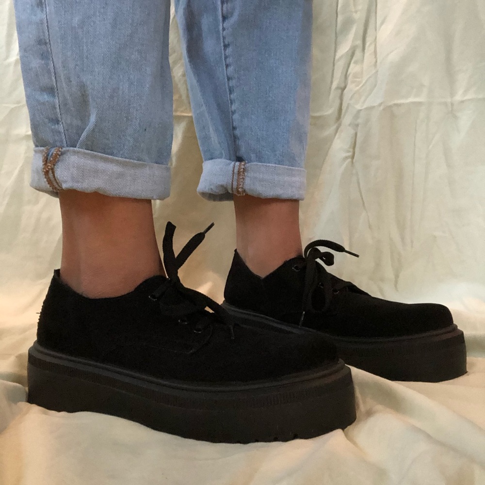 Platform Suede Oxfords - Picture 3 of 5